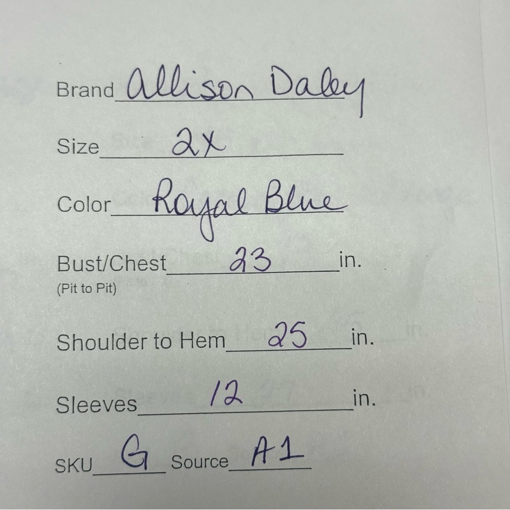 Allison Daley Plus 2X Royal Blue Open Front Knit Cardigan Lightweight Layer - Picture 7 of 7